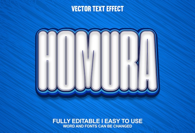 Efecto de texto vectorial 3D totalmente editable de Homura