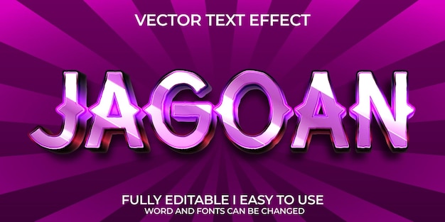 Efecto de texto vectorial 3D totalmente editable de Jagoan
