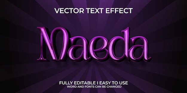 Efecto de texto vectorial 3D totalmente editable de Maeda