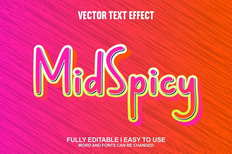 Vector efecto de texto vectorial 3d totalmente editable de midspicy