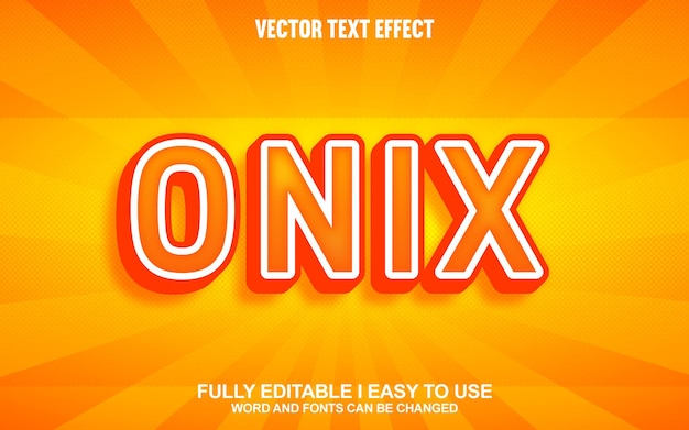 Efecto de texto vectorial 3D totalmente editable de Onix