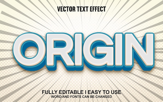 Efecto de texto vectorial 3D totalmente editable de origen