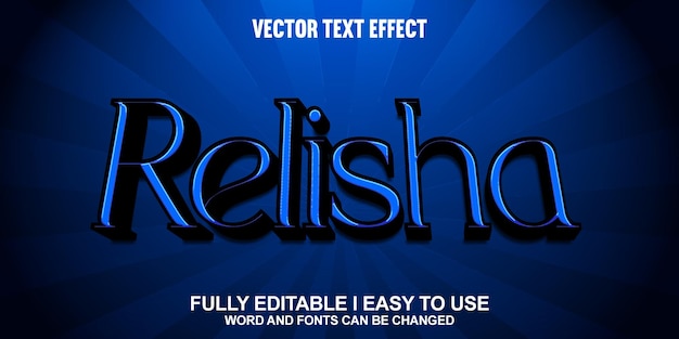 Efecto de texto vectorial 3D totalmente editable de Relisha