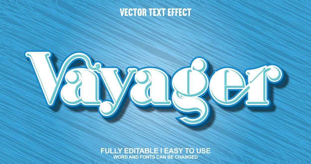 Efecto de texto vectorial 3D totalmente editable de Vayager