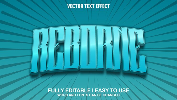 Vector efecto de texto vectorial 3d totalmente editable