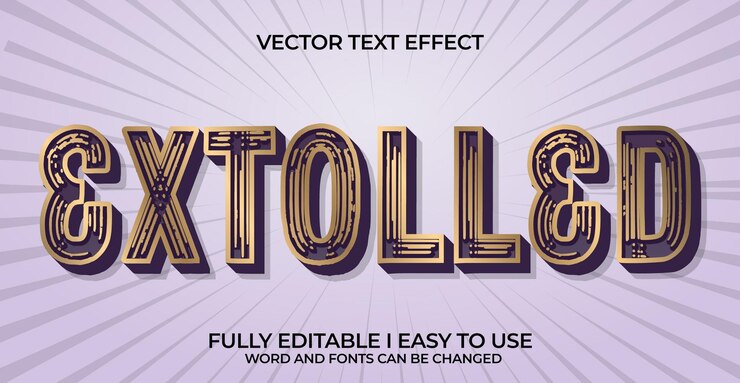 Vector efecto de texto vectorial 3d totalmente editable