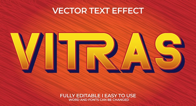 Efecto de texto vectorial 3D totalmente editable