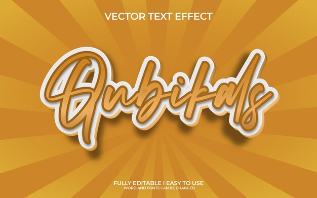 Efecto de texto vectorial 3D totalmente editable