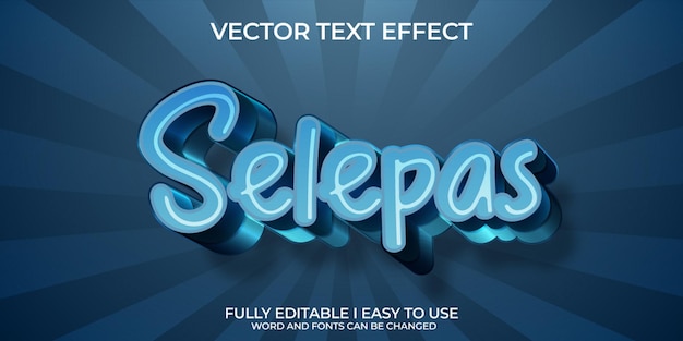 Efecto de texto vectorial 3D totalmente editable