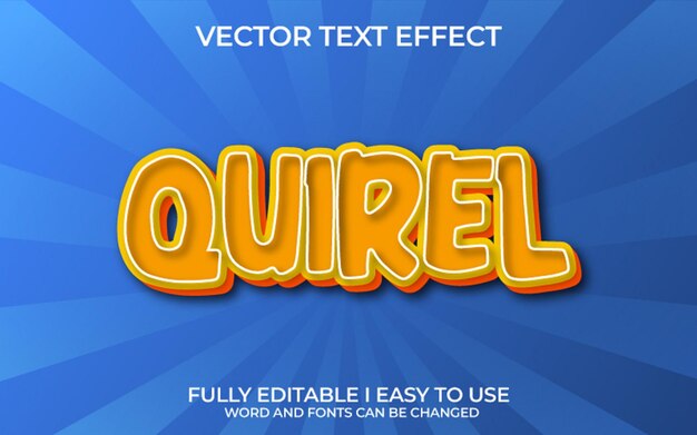 Efecto de texto vectorial 3D totalmente editable