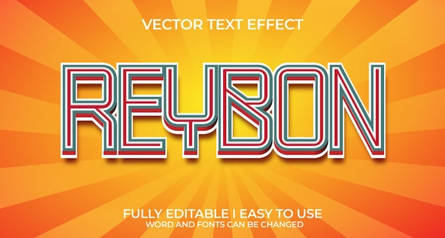 Efecto de texto vectorial 3D totalmente editable