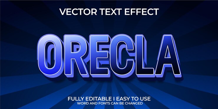 Vector efecto de texto vectorial 3d totalmente editable