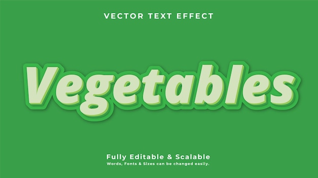 Efecto de texto vectorial 3D vegetal totalmente editable