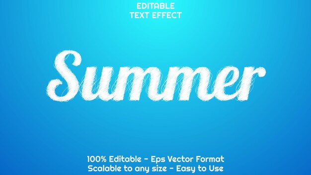 Efecto de texto vectorial 3D de verano