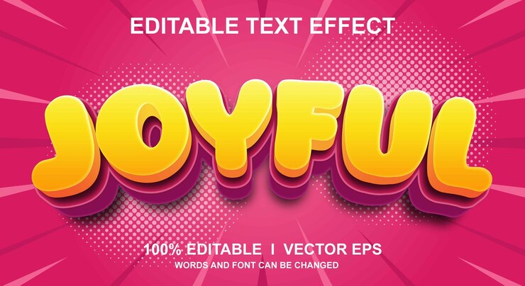 Vector efecto de texto vectorial alegre con diseño de estilo moderno