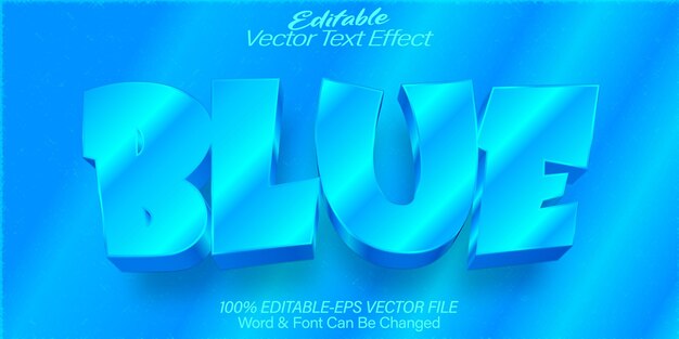 Efecto de texto vectorial azul Alfabeto editable Hielo frío colorido