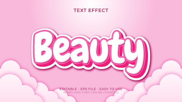 Efecto de texto vectorial de belleza