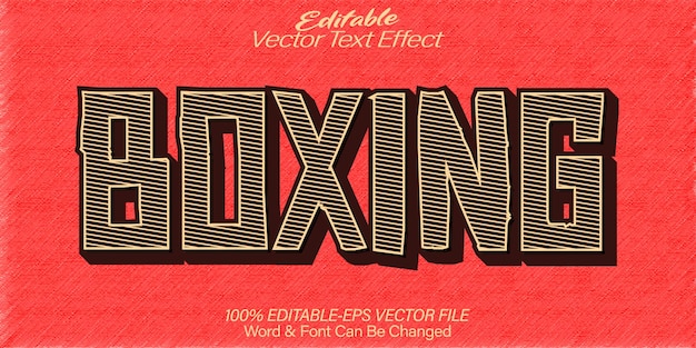 Efecto de texto vectorial de boxeo Editable Alfabeto Deporte Pelea Fitness