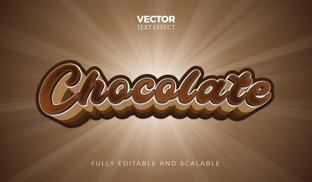 Vector efecto de texto vectorial de chocolate