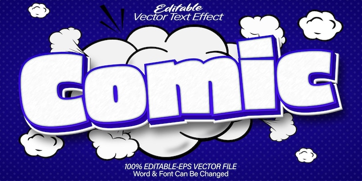 Vector efecto de texto vectorial cómic editable alfabeto manga pop cómic retro