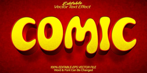 Efecto de texto vectorial cómico Editable Alfabeto Retro Súper divertido