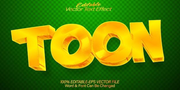 Efecto de texto vectorial de dibujos animados Editable Alfabeto Cartoon Movie Amarillo Divertido
