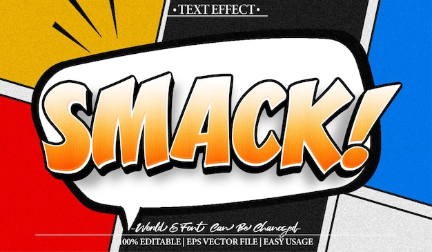 Efecto de texto vectorial de dibujos animados Editable Alfabeto Pow Boom Habla Burbuja Divertida