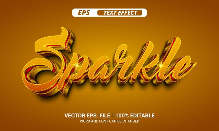 Vector efecto de texto vectorial editable 3d amarillo y naranja brillante