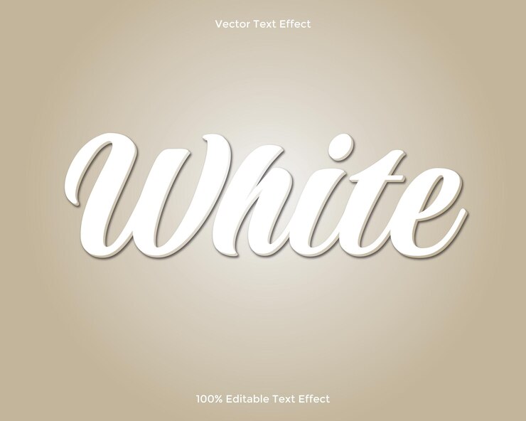 Efecto de texto vectorial editable 3D blanco