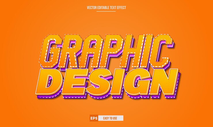Vector efecto de texto vectorial editable 3d de diseño gráfico