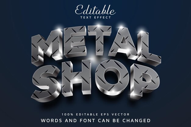 Efecto de texto vectorial editable en 3D de metal