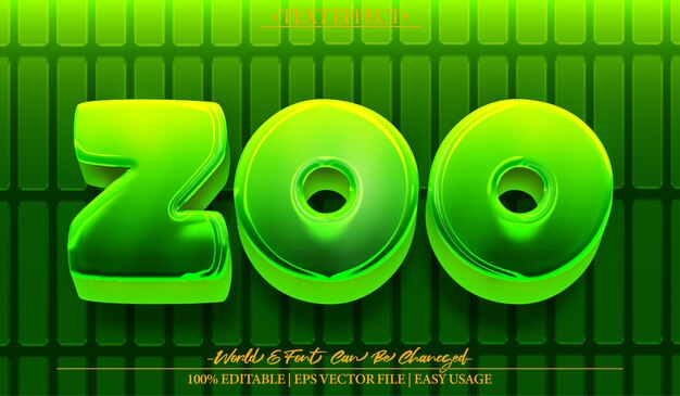 Efecto de texto vectorial editable Alfabeto Parque de animales Vida silvestre