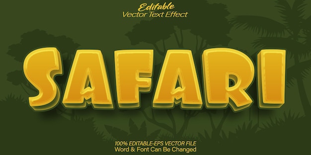 Efecto de texto vectorial editable Alfabeto Selvaje Selvaje Bosque