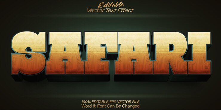 Vector efecto de texto vectorial editable alfabeto vida silvestre selvaje selvaje