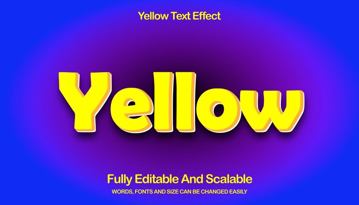 Vector efecto de texto vectorial editable amarillo