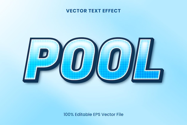 Efecto de texto vectorial editable de azulejos de mosaico de piscina