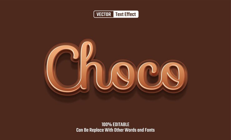Vector efecto de texto vectorial editable choco