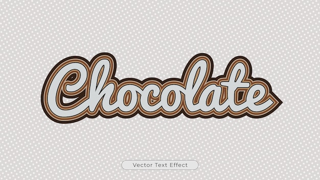 Efecto de texto vectorial editable de chocolate