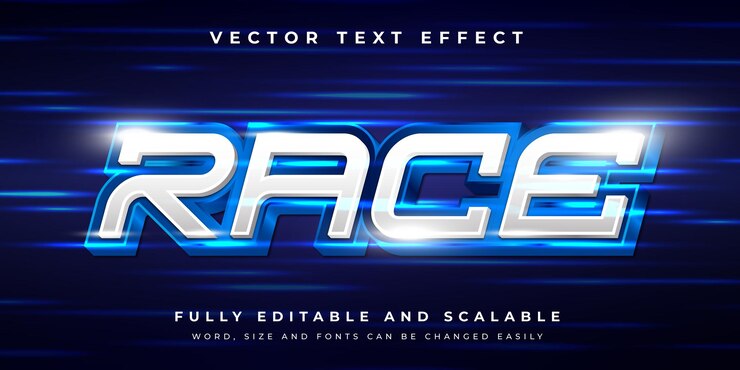 Vector efecto de texto vectorial editable de corredor de velocidad 3d
