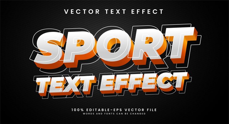 Vector efecto de texto vectorial editable deportivo con concepto minimalista