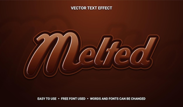 Vector efecto de texto vectorial editable derretido