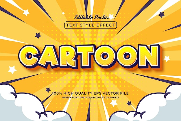 Efecto de texto vectorial editable de dibujos animados