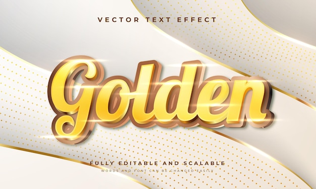 Vector efecto de texto vectorial editable dorado