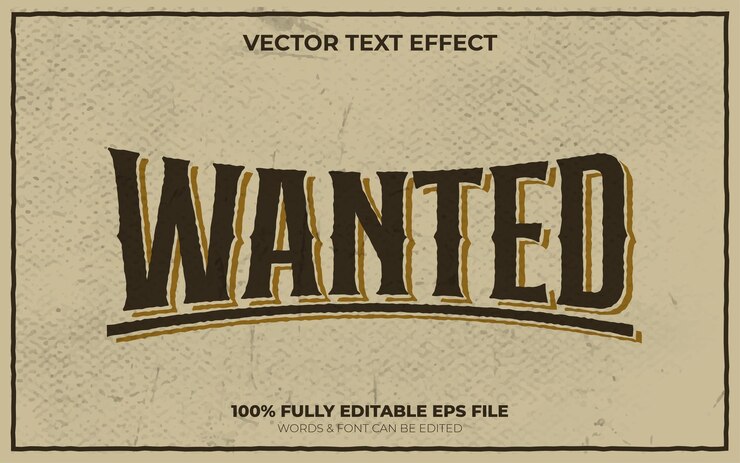 Efecto de texto vectorial editable Efecto de texto deseado clásico occidental