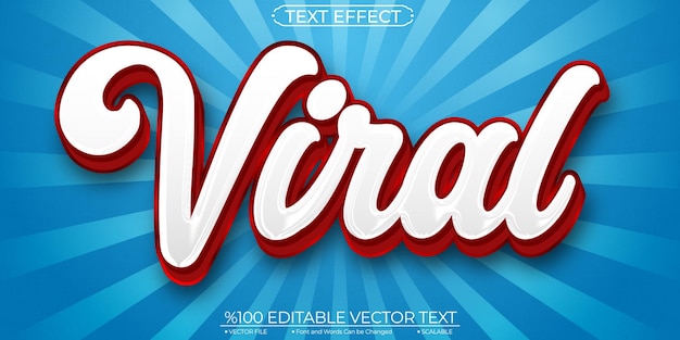 Efecto de texto vectorial editable y escalable viral suave blanco y rojo