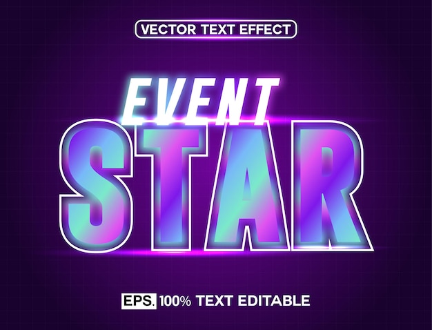 Efecto de texto vectorial editable de estrella de evento