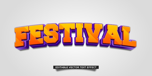 Efecto de texto vectorial editable festival 3d