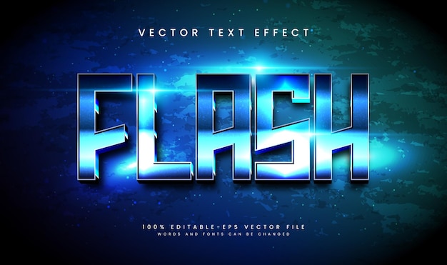 Efecto de texto vectorial editable de flash azul adecuado para el tema de la tecnología moderna