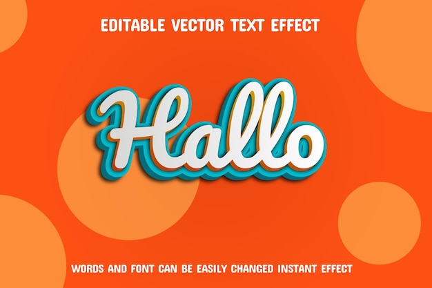 efecto de texto vectorial editable hola