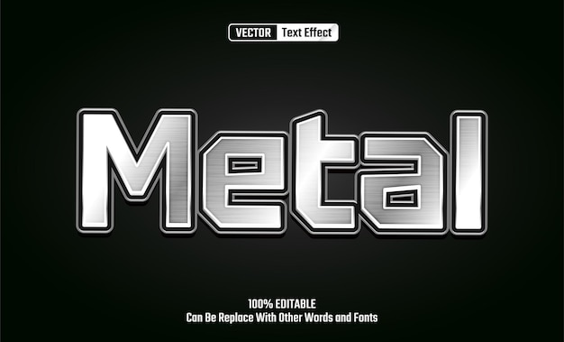 Efecto de texto vectorial editable de metal